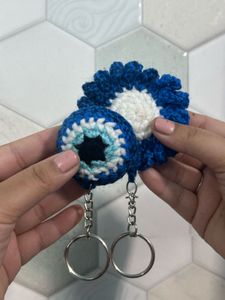 Crochet Evil Eye Keychains - Set of 2