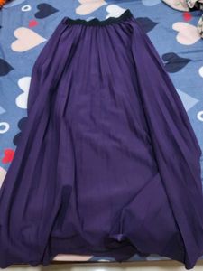 Purple Pleated Midi Skirt