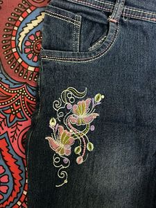 Embroidered Denim Jeans