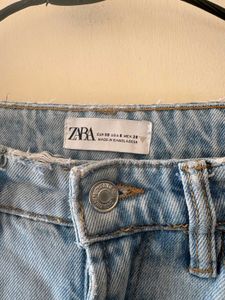 Zara Light Wash Wide Leg Jeans