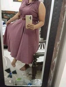 Vintage Style Belted Midi Dress