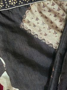 Elegant printed &amp; lace border Saree