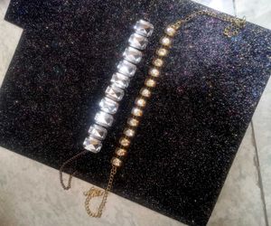 Rhinestone and Gold Neckpiece
