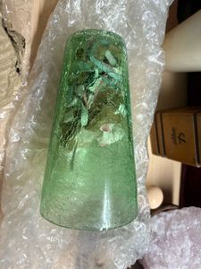 antique Green Crackle Glass