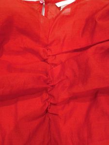 H &amp; M Red Ruffle Sleeve Top brand new