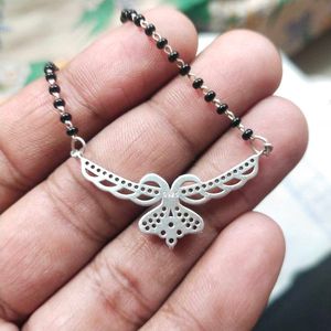 Slightly Used 925 Silver AD Solitaire Mangalsutra