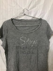 Printed grey T Shirt