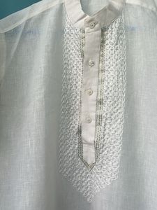 Elegant White Designer embroidery kurta Set