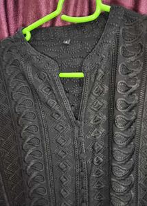 Elegant Black Embroidered Dress
