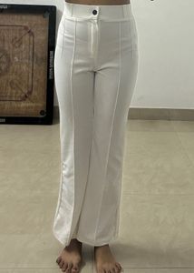 White straight Leg Trousers