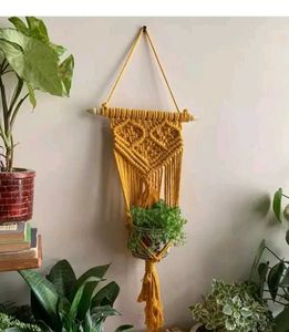 new Macrame Plant Hanger with artificial flower pa