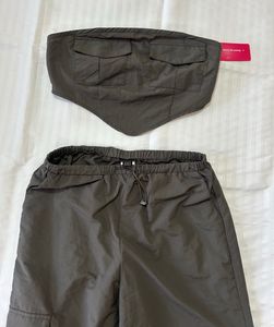 Icon Solid Babdana Tube Top &amp; Cargo Pant