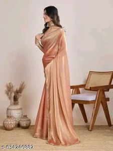 Elegant Peach Saree