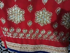 Red Embroidered Saree