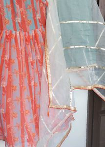 DESIGNER SUIT WITH SLIP &amp; GHOTA LACE DUPATTA 😇