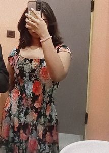 Black Floral Mini Dress