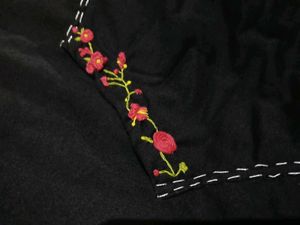 Simple Black T With Hand Embroidery