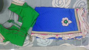 Blue & Green Saree
