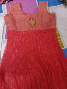 Embroidered Indian Beautiful Pinkish Party Gown