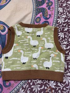 Goose Print Sweater Vest