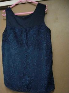 Navy Floral Sleeveless Top