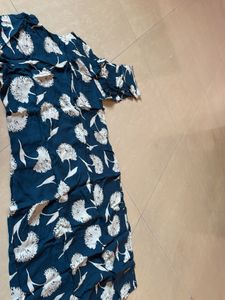 Floral Print Blue Dress