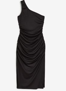 Black DianaVisit Ruched One Shoulder Bodycon Dress