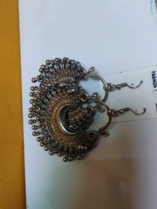 2 Pairs Of Oxidised Silver Earrings &amp; Bangle Set