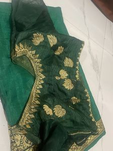 Elegant Green &amp; Gold Sari