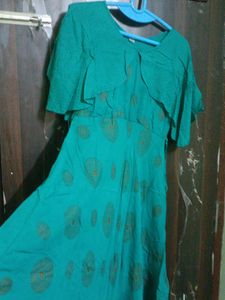 Stylish Turquoise Green High Quality Pure Rayon Go