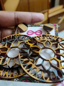 Light Wood Crafted Earrings