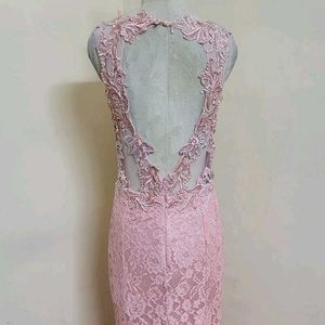 Pink Lace Formal Gown