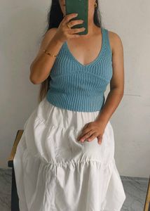Blue Knit Tank Top