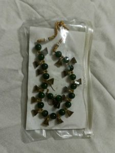 Green Beaded Necklace Set
