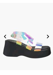 Holographic Platform Sandals