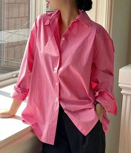 Classic oversized Pink Button-up Shirt