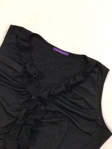 Black Stretchy Top With Ruffles