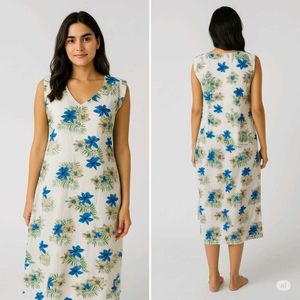 Floral V-Neck Sleeveless Dress