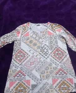 Patterned V-Neck Tunic