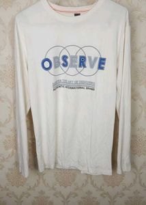 White Graphic Print Tee