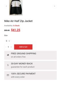 nike showroom jacket size( M)