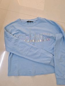 Light Blue Sweatshirt Full Sleeve Zudio Women