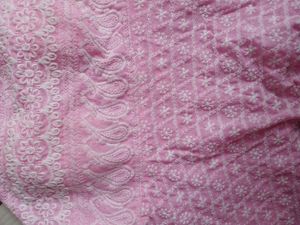 padded chikankari kurti top, colour- pink, with detailed kadhai