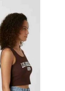 Brown Los Angeles Crop Tank Top