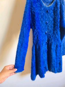 Fuzzy Blue Button-Down top/dress