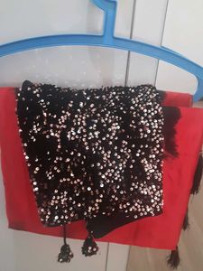 Red &amp; Black Saree