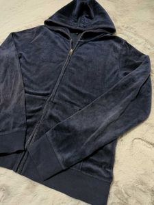 🔥🫦Y2K Juicy couture Blue Velour Zip-Up Hoodie💅