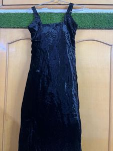 Black Velvet Midi Dress