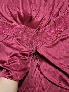 Vintage Burgundy Lace Trim Slip nighty