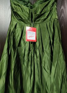 Silk Satin Flared Mini Dress / New With Tag